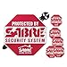 SABRE Home Security Alarm Yard Sign and 5 Window Decal Stickers Crime Deterrent