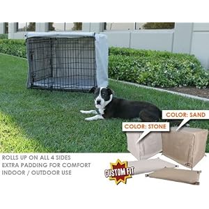 Animated Pet SK-083-24 Custom Fit Crate Cover & Pad Set Fits 48 X 30 X 35 Petmate Pet Home Deluxe Edition Wire Kennel crates- Sand-Beige Color