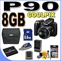 Nikon Coolpix P90 - Digital camera - compact - 12.0 Mpix - optical zoom: 24 x - supported memory: SD, SDHC - black
