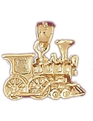 Dazzlers Solid 14k Gold Locomotive Train Charm Pendant Available in three colors from jewelsberry (weights: 2.3 grams only)