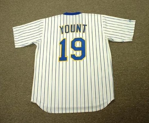 ROBIN YOUNT Milwaukee Brewers 1982 Majestic Cooperstown Throwback Home Jersey, LARGE