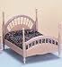Toys : Spindle Bed w/White Washed Finnish Miniature Dollhouse furniture 1" Scale
