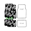 A Set of 4 Universal Fit Hawaii Hibiscus Carpet Floor Mats for Cars / Truck - Charcoal Black