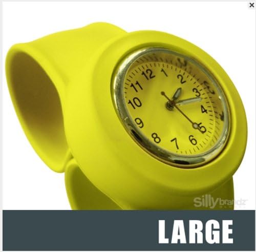 Silly Slapz SW-Yellow Slap Watch Round Large, Yellow