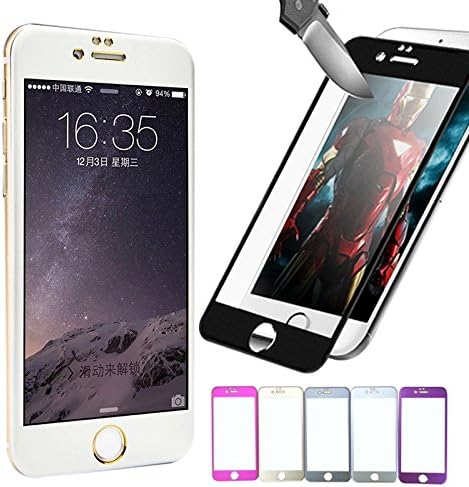 Kunyuhengxin-New Tempered Glass Film 3D Circled Full Covered Screen Protector for iPhone 6Plus 5.5inch(silver tone)