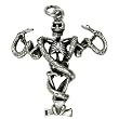 Skeleton Caduceus - Sterling Silver Pendant Necklace
