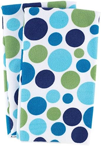 GHMZ Microfiber Polka Dot Towel Set,Ocean,2-Piece
