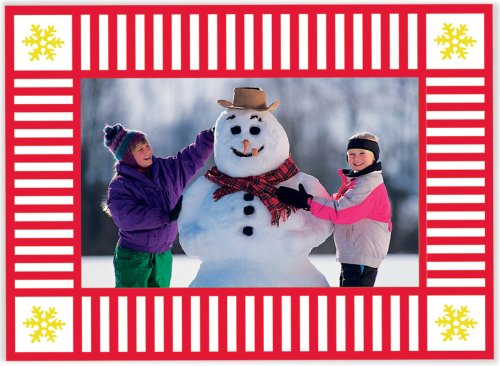 Festive Stripes Photo Frame Cards (Christmas Cards, Holiday Cards, Greeting Cards) (Holiday Photo Cards)