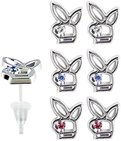 Hypoallergenic plastic post bunny stud earrings