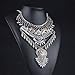Fashion Vintage Crystal Zinc Alloy Big Pendant Bib Chain Statement Necklace for Women