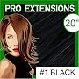 Pro Extensions 20" x 39" #1 Jet Black 100% Clip on in Human Hair Extensions