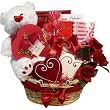Valentines Treasures Gourmet Food Gift Basket with Teddy Bear