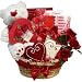 Valentines Treasures Gourmet Food Gift Basket with Teddy Bear