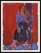 Woman in Blue, Original Figurative Oil Painting By Carmel Artist Victor Di Gesu - Unframed Artwork