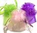 Marabou Feather Organza Wedding Drawstring Favor Pouch Bags Set of 10 Image
