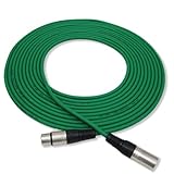 GLS Audio 25ft Mic Cable Cord - XLR Male to XLR Female Cables - 25' Balanced Mike Cord - GREEN