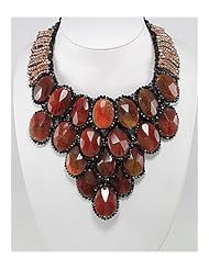 Orange Agate Necklace In Zinc