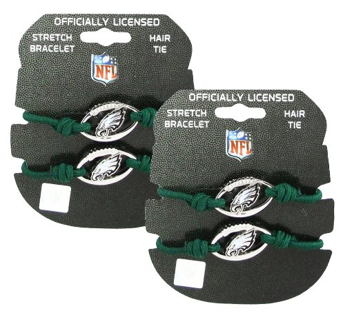 Philadelphia Eagles - NFL Green Stretch Bracelets / Hair Ties (2-Pack)