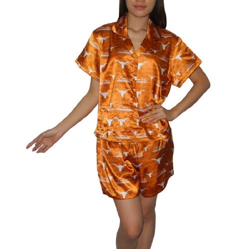 2PC SLEEPWEAR SET: NCAA Texas Longhorns Womens Gorgeous Pajama / Loungewear Set - Yellow (Size: L)