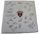 2010 San Francisco Giants Team Signed World Series Champs Logo Base W/PROOF, Pictures Of They Players Signing For Us, Tim Lincecum, Matt Cain, Cody Ross, Pablo Sandoval and More, World Series Champions
