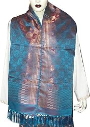 Long Silk Scarf Exclusive Workmanship India Collection 22 x 72 inches(srfp297)