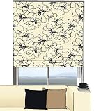 Cream & Black FLORAL Patterned Trimmable Roller Blind / Blinds - 90cm x 170cm