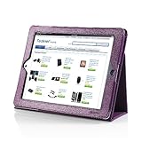 TeckNet� New iPad 4, iPad 3 & iPad 2 Premium Folio Leather Case / Cover and Flip Stand With Screen Protector & Magnetic Auto-Sleep For New Apple iPad 4th Generation, iPad 3 & iPad 2 - Purple