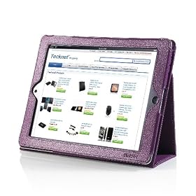TeckNet� New iPad 3 & iPad 2 Premium Folio Case / Cover and Flip Stand For New Apple iPad 3rd Generation & iPad 2, With Magnetic Auto-Sleep - Purple - Second Version