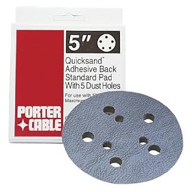 Porter-Cable 13901 5-Inch, 5 Hole Standard Adhesive-Back Sanding Pad (for 334 Random Orbit Sander)