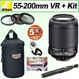 Nikon 55-200mm f/4-5.6G ED IF AF-S DX VR Zoom Nikkor Lens + Accessory Kit w/5 Year Extended Warranrty