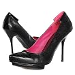 Virus06 Snake Pointy Toe High Heel Pumps BLACK