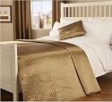 Passion Faux Silk King Size Bedspread in Gold