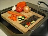 CHROMED STEEL AND WOOD OVERSINK KITCHEN CUTTING BOARD – HOME AND GARDEN > KITCHEN > ACCESSORIES