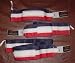 12", 24" & 36" SET Wrist Wraps Pro Grade Red Wht & Blue Powerlifting Weight Lifting