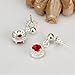 NYKKOLA Fashion Classic Jewelry 925 Solid Silver Beautiful Ruby Crystal Earrings