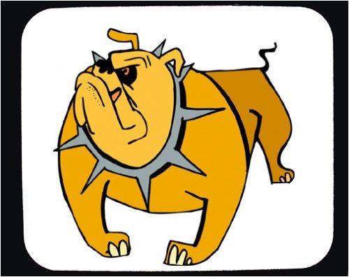 Mouse Pad with bulldog, spike, orange, collar, dog