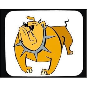 Mouse Pad with bulldog, spike, orange, collar, dog