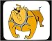 Mouse Pad with bulldog, spike, orange, collar, dog
