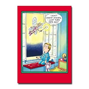 Turn kids gay - Set of 12 Scandalous Cartoon Christmas Cards & Envelopes