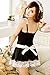 ACEFAST INC Women's Black White French Apron Maid Servant Lolita Costume Lingerie Dress Uniform Black, One Size