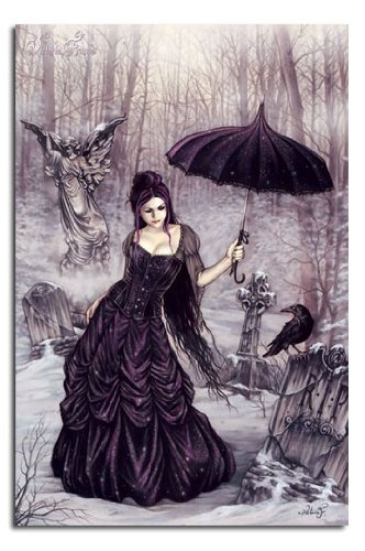 Victoria Frances Parasol Girl Gothic Poster - 36 x 24 Inches (91.5 x 61 cms)
