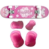 RazorX Sweet Pea Skateboard (31-Inch) and Razor Sweet Pea Youth Multi-Sport Elbow and Knee Pad Set Bundle