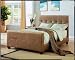 Contemporary Designed Peat Microfiber Queen Size Bed