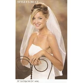 1 Layer Waist Length Veil w/ Cut Edge