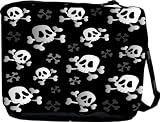 Rikki KnightTM Shaded Swirl of Skulls Messenger Bag - Book Bag - School Bag - With Matching Purse with zipper