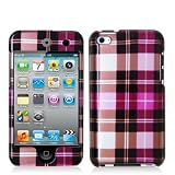 Apple iPod Touch 4th Generation Crystal Design Case - Hot Pink Checker Design