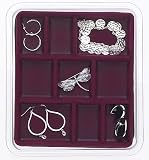 Velvet Jewelry Tray - Stacking - 9 Compartment (Burgundy) (1.5 H x 8.25 W x 9.25 D)