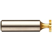 Niagara Cutter B555 Straight Tooth Shank Type Keyseat Cutter, High Speed Steel, TiN Coated, Round Shank, 1/2" Cutter Diameter, 10 Tooth, 3/32" Width