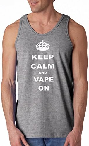 Keep Calm & Vape On - Funny Tank Top by Cherrybargains - Gray - M