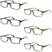 Reading Glasses 1.25 | 6-Pack Stylish Readers for Men and Women | Lightweight Eyeglasses | 3 Black & 3 Tortoise [1.25]